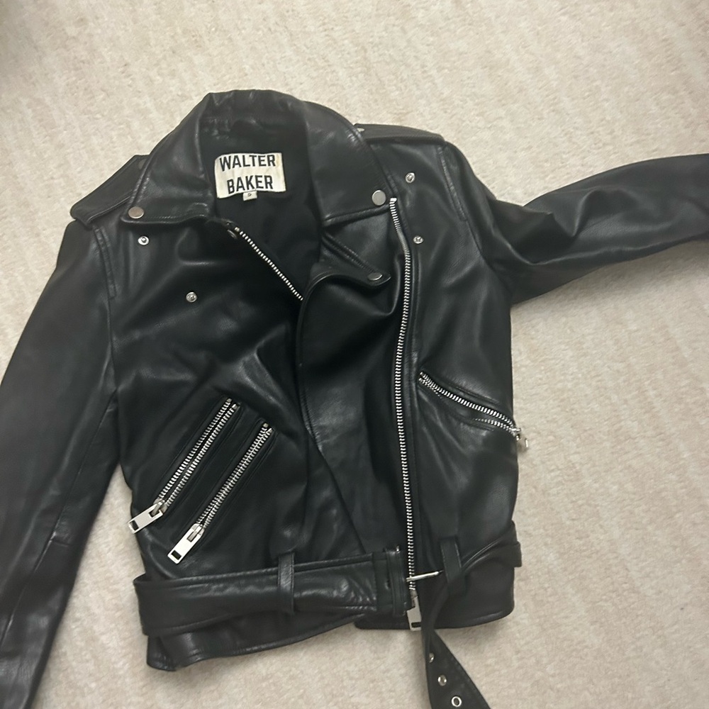 Walter Baker Black 100% Lambskin Leather Jacket